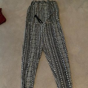 black and white patterned jumpsuits